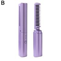 ราคา 2 in 1 hair straightener hair straightener hot comb USB rechargeable hair straightener fast heating hair styling tools (21665418717)