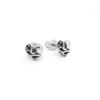 ราคา Chrome Hearts Sterling Silver 925 เครื่องประดับเงินแท้ ต่างหู Heart Stud Earring Code CED008 (13639114644)
