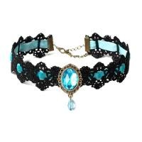 ราคา Jollic สร้อยคอลูกไม้สีดำโชคเกอร์สำหรับคอเสื้อกำมะหยี่คริสตัล VINTAGE Gothic จี้ (1368422182)