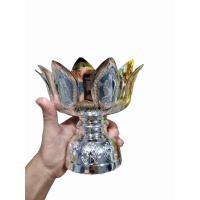 ราคา พาน พานกลีบบัว พานเงินพานทอง ทรงขาสูง พลาสติกเกรดเอ ขนาด 15 เซนติเมตร (19057010929)