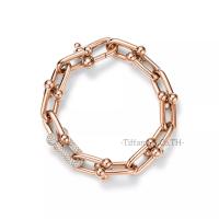 ราคา Tiffany Co Tiffany Hardwear สร้อยข้อมือโซ่ขนาดใหญ่สีเหลือง กุหลาบ ขาว 18k ทองฝังเพชรสร้อยข้อมือออกแบบแบรนด์หรู (21576164351)