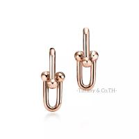 ราคา Tiffany Co Tiffany Hardwear ต่างหู Link Chain ขนาดใหญ่สีเหลือง กุหลาบ ขาว 18k ทองต่างหูออกแบบแบรนด์หรู (21576126141)