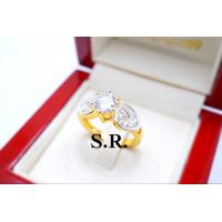 ราคา S R แหวนหมั้นแหวนแต่งงานแหวนชูทองคำเพชรน้ำ 100 เพชรเม็ดละ 50 ตังค์พร้อมใบรับรองสินค้าเคลือบทองแท้ 100 (21784107580)