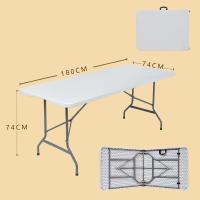 ราคา KIMDELIN โต๊ะพับได้แบบ330lbs 6ft โต๊ะปิคนิคพลาสติกแบบพกพาพร้อมที่จับโต๊ะยาว6ฟุตพับได้หนาขึ้นบนโต๊ะสีขาวอเนกประสงค์พับได้สำหรับงานปาร์ตี้และอีเวนต์ (21764430582)