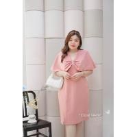 ราคา เดรสสาวอวบอ้วนคอวีโบว์ (21459279303)