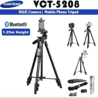 ราคา ส่งจากไทย งานดี ขาตั้งกล้องมือถือ Yunteng VCT 5208 TRIPOD มีรีโมทบลูทูธ ขาตั้งมือถือYUNTENG พกพาได้ พร้อมที่จับมือถือ ถุงผ้า รีโมทบลูทูธ ปรับได้ (21351577880)