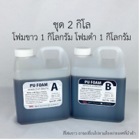 ราคา พียูโฟม PU FOAM 25เท่า ขาวดำ แบบผสม โฟมขาวโฟมดำ โพลียูริเทนโฟม กาวโฟม ชุด1กิโล 2กิโล (21815160498)
