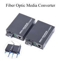 ราคา HTB GS 03 Gigabit Fiber Optical Media Converter 10 100 1000Mbps Single Mode to RJ45 20Km UPC APC SC Port External Power Supply (21292806769)
