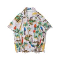 ราคา HBUH เสื้อฮาวาย เสื้อเชิ้ต สงกรานต์ ลายดอก พื้นดำ พื้นขาย สงกรานต์ แบบลายไทย สวมใส่สบาย (21594465911)