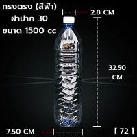 ราคา 72 150 ใบ แพ็ค ขวดพลาสติก ขวด PET ขวดพลาสติกใส สำหรับใส่น้ำ ขนาด 300 1500 cc (21192847407)