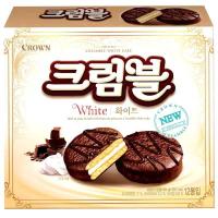 ราคา ขนมเกาหลี crown cream whitecake 384g 크라운크림블 화이트 ครีมเบิ้ล ไวท์ เค้ก ขนมเค้กสอดไส้ครีมเคลือบช็อกโกแลต (21422204619)