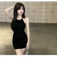 ราคา 306 ชุดเดรสน่ารัก สายหวาน เดรสเกาะอกเข้ารูป ดีไซน์เซ็กซี่ โชว์หลัง แขนกุด ชุดกระโปรงสั้น เสื้อแฟชั่นสไตล์เกาหลี (20997269098)