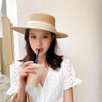 ราคา ส่งเร็วพิเศษ Hatgogo ไหม่ หมวกสานทรงDumont หมวกสานทรงแข็ง หมวกสานกันเดด (4505978283)