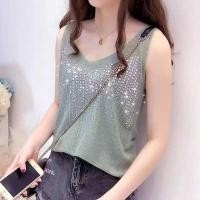 ราคา ZOEY เสื้อแขนกุดคอวี ผ้าไหมพรมผ้าวิ้งๆ เสื้อแฟชั่นผู้หญิง ผ้านิ่มดีไม่คันใส่เย็นสบาย (21523321789)