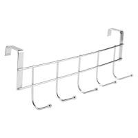 ราคา XOEB 5 Hooks Over Door Home Bathroom Kitchen Coat Towel Loop Hanger Rack Holder ShelfSilver (21250670081)
