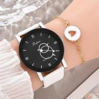 ราคา ชุดสร้อยข้อมือนาฬิกาข้อมือผู้หญิงสายหนังนาฬิกาข้อมือควอตซ์แบบอนาล็อกนาฬิกาแฟชั่นลำลองสำหรับผู้หญิง relogio (21528991428)