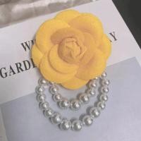 ราคา Lof 1ชิ้นเครื่องประดับเข็มกลัดเข็มกลัดของขวัญมุกพู่ดอกไม้ Camellia วินเทจของผู้หญิงช่อดอกไม้ผ้า (19967132670)