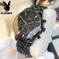 ราคา 100 ของแท้ PLAYBOY Casual นาฬิกา ผู้ชาย สายสแตนเลส ใหม่ แท้ กันน้ำ ธุรกิจ โครโนกราฟมัลติฟังก์ชั่น รับประกัน 1 ปี (21446818262)