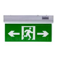 ราคา led emergency light ป้ายทางหนีไฟ ป้ายทางออกฉุกเฉิน ป้ายไฟ exit ทางออก แบบเเขวน สำรองไฟ 3 5 ชม รุ่น รูปลูกศร 2 ด้าน คนวิ่งทางซ้าย LED SL007 จำนวน 1 ป้าย (390809402)