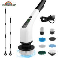 ราคา เครื่องขัดแบบหมุนไฟฟ้าไร้สาย TK แปรงทำความสะอาด7ใน1ห้องน้ำพร้อมด้ามจับขยาย2สปีดปรับได้ Type C เครื่องทำความสะอาดไฟฟ้าชาร์จเร็วสำหรับอาบน้ำกระเบื้องปูพื้นทำความสะอาด (21297551812)