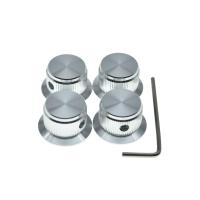 ราคา KR 4pcs Aluminium Potentiometer Pot Knobs 1 4 6 35mm Metal Top Hat Knobs Bell Volume Tone Control Knobs for Guitar Bass AMPS (20320640124)