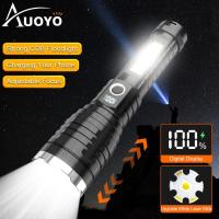 ราคา Auoyo ไฟฉายเลเซอร์สีขาวไฟฉายแรงสูงซูมแบบยืดหดได้ไฟฉายกลางแจ้งไฟฉาย LED ประสิทธิภาพสูงชาร์จไฟไฟฉายกลางแจ้งตั้งแคมป์กลางแจ้งไฟฉายกันน้ำ (21811897410)