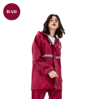 ราคา เสื้อกันฝน ชุดกันฝน มีแถบสะท้อนแสง รุ่น หมวกติดเสื้อ เสื้อกันฝนมอเตอร์ไซค์ผู้ชายผู้หญิง ชุดกันฝน มีแถบเรืองเเสง สีสันสดใส (19127695239)