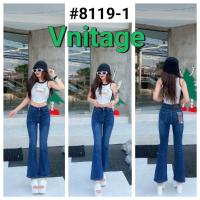 ราคา กางเกงยีนส์เอวสูงขาบานงานป้ายVintage (17441035156)