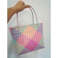 ราคา กระเป๋าแฮนด์เมค กระเป๋าสานพลาสติก สานจากเส้นพลาสติกตราลูกโจ้ ทนทาน ทำความสะอาดง่าย (19910739752)