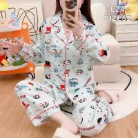 ราคา ชุดนอนไหมอิตาลี Y สาวอวบ อก52 แขนยาวขายาว (21702232846)