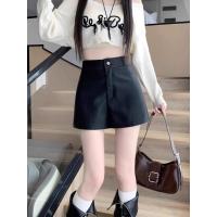 ราคา กางเกงขาสั้นเอวสูงหนัง PU สำหรับผู้หญิงเอวสูงทรงเป้าเอวสูงแบบลำลองกางเกงปั่นจักรยานสไตล์เกาหลีมีซิป (21603494941)