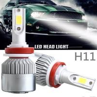 ราคา หลอดไฟแปลงชุดไฟฉายติดศีรษะไฟ LED H9 H8 7600LM 6000K 72W (19724674539)