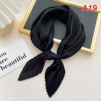 ราคา ผ้าพันคอผ้าซาตินอัดพลีทสำหรับผู้หญิงผ้าพันคอผูกผมทรงสกินนี (13953990990)