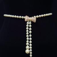 ราคา March jewelry สง่างามหวานงามโบว์ปมมุกเอวโซ่เข็มขัดยางยืดหัวเข็มขัดมุกสาวแต่งตัวคริสตัลSuspenders (21581851230)