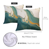 ราคา ปลอกหมอนอิงลายหินอ่อนสองด้านขนาด45X45ซม หมอนอิงลายหินอ่อนสีฟ้าครามเรขาคณิตปลอกหมอนผิวพีชแบบตกแต่งโซฟาทันสมัย (20935872720)