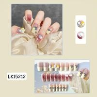 ราคา 24 ชิ้นดอกไม้ 3D พิมพ์เล็บปลอมออกแบบดอกกุหลาบสีแดงสีชมพูเล็บปลอมแพทช์ 15212 (21045604736)