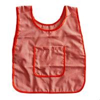 ราคา ผ้ากันเปื้อนเด็กอนุบาล เอี๊ยมเด็กอนุบาล ลายสก็อตสีแดง KidApron (20663166231)