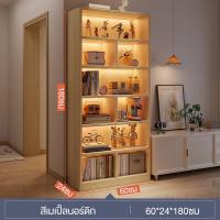 ราคา ตู้โชว์เก็บของ 180cm ชั้นหนังสือ ชั้นวางของ Bookshelf ชั้นไม้ ชั้นวางของอเนกประสงค์ ตู้โชว์ ห้องนั่งเล่นห้องทำงานเรียบง่าย (21204118502)