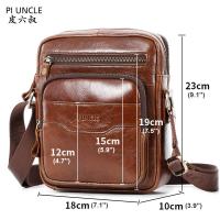ราคา PIUNCLE Brand Genuine Leather Mens Top handle Bag Small Briefcase Vintage Cowhide Shoulder Messenger Bag For Men Cross Body Bags Computer Document Bag Multi Pocket Handbags For Man Shoulder Messenger 