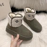 ราคา LAL Tube ความสูง9 5ซม UGG รองเท้าบูทหิมะเดียวกัน ผู้หญิงพื้นหนาขนเสื้อนอกรวมขนแกะหนา Sepatu BOOT Pendek (21141556677)