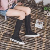 ราคา รองเท้าบูทข้อสูงเข้าได้กับทุกชุดสนีกเกอร์รองเท้าผ้าใบทรงยาวสำหรับผู้หญิงรองเท้าบูทสีขาวสำหรับสาวอ่อนโยนสำหรับผู้ชายคู่รักไซส์ใหญ่แฟชั่นเสริมส้นด้านในแบบลำลอง (20479437415)
