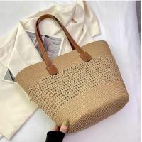 ราคา พร้อมส่ง 2 ลายใหม่ กระเป๋าสาน สายหนัง สานเล่นลาย ทรงshoppping bag minimal M256 (21268837528)