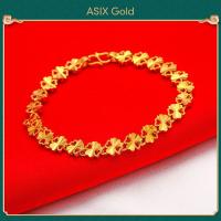 ราคา ASIX GOLD สร้อยข้อมือทองคําโคลเวอร์สี่ใบของผู้หญิงดั้งเดิมชุบทอง 24K แฟชั่นมินิมอล 18K ทองซาอุดิอาระเบียทองมาเลย์ 916 แฟชั่นเกาหลีเครื่องประดับของขวัญนําโชคที่สะดุดตาไม่ลอกและไม่ซีดจาง (21687612441)