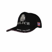 ราคา หมวก ตำรวจ Police คุณภาพดี ใส่สบาย งานปักทั้งใบ สีดำ ขนาดฟรีไซส์ ปรับขนาดหมวกได้ (19482598819)