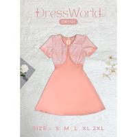 ราคา S 2XL 1121 งานป้าย Dress World เดรสสั้น ทรงบาน กั๊กลายไทย ช้าหมด อดน๊าา (20931965472)