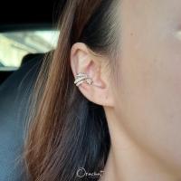 ราคา Ear cuff งานชุบทองคำขาว เพชร CZ (16300774456)