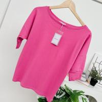 ราคา 014 เสื้อคอกว้าง คอปาด แขนยาวถึงศอก สไตล์โอเวอร์ไซส์ มีหลายสีให้เลือก (21429097082)