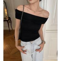 ราคา STR พร้อมส่งจากกทม เสื้อยืดแขนสั้นเซ็กซี่ผู้หญิง เปิดไหล่ข้างเดียว ปาดไหล่จับจีบเสื้อแขนกุด สไตล์ยุโรปและอเมริกา ทรงเข้ารูป (21815326649)