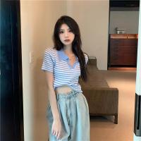 ราคา เสื้อโปโลคอปกแขนสั้นสำหรับผู้หญิงเสื้อครอปฤดูร้อนแฟชั่นสไตล์อเมริกัน (21712853896)