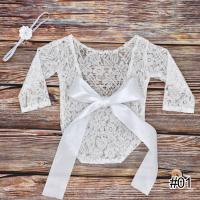 ราคา ทารกแรกเกิดอุปกรณ์ถ่ายรูปสำหรับทารก Romper ลูกไม้ลึก V Backless เสื้อผ้าเด็กวัยหัดเดิน Art เด็กแรกเกิด Headdress ดอกไม้ถ่ายภาพ Prop (8285451289)